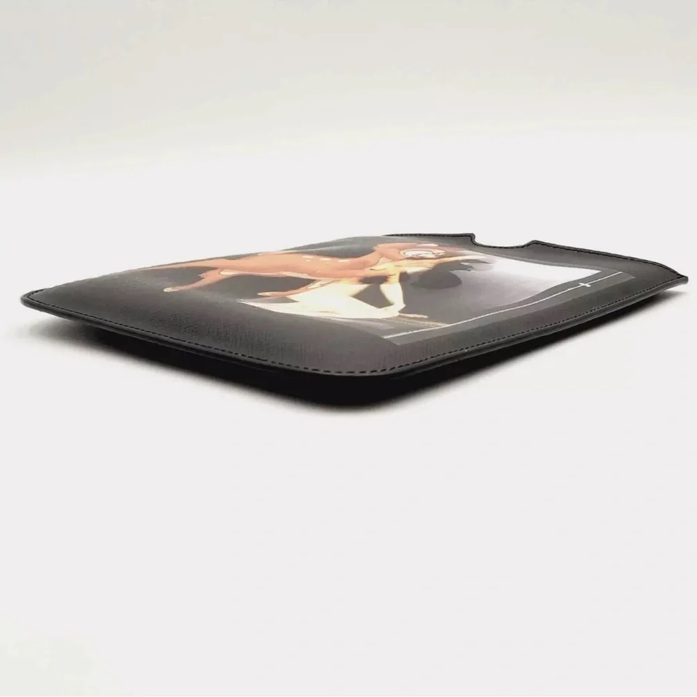 Givenchy Black Leather Rave Bambi Print Tablet Case Msersa 144010000552